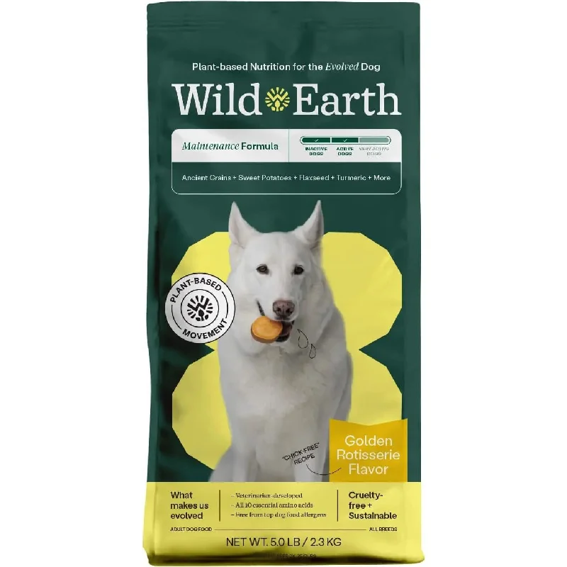 Best dog food with no artificial flavors for a healthier, more natural diet-Wild Earth Maintenance Formula Vegan Dog Food Allergy Relief Golden Rotisserie Flavor