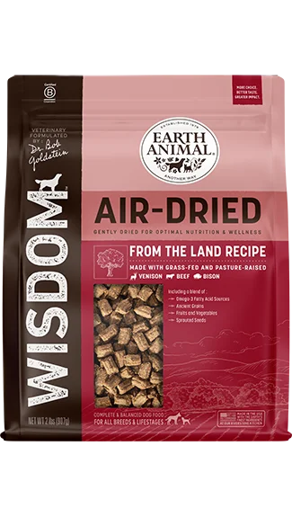 Best dog food with natural antioxidants for cellular health and longevity-Wisdom Air-Dried Dog Food: From the Land Recipe