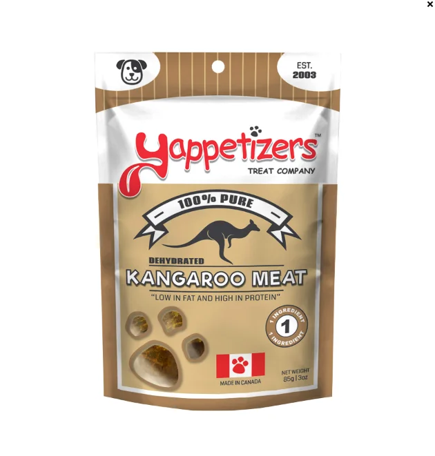 Best dog food for food-sensitive dogs with hypoallergenic ingredients-Yappetizers Dehydrated - Kangaroo Trim