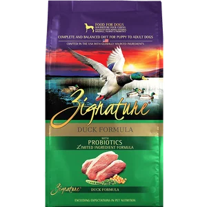 Premium dog food with freeze-dried raw pieces for added nutrients-Zignature Duck Limited Ingredient Formula Dry Dog Food