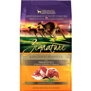 High-quality dog food with lamb for sensitive stomachs and healthy digestion-Zignature Kangaroo Limited Ingredient Formula Dry Dog Food