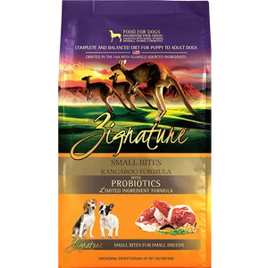 Best dog food for small breeds with small-sized kibble for easy chewing-Zignature Kangaroo Limited Ingredient Formula Small Bites Dry Dog Food