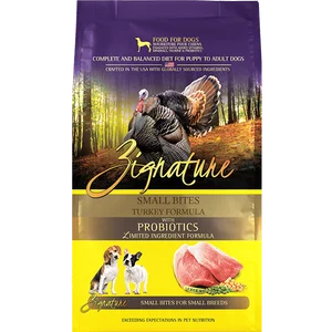 Grain-free dog food with duck for a high-protein, allergy-friendly meal-Zignature Turkey Small Bites Formula Dry Dog Food