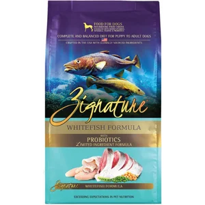 Best dog food for sensitive stomachs with easily digestible ingredients-Zignature Whitefish Limited Ingredient Formula Dry Dog Food