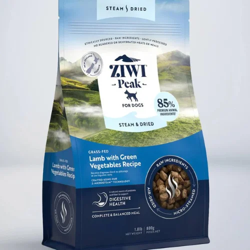 Best dog food for dogs with kidney disease with low phosphorus levels-ZiwiPeak Lamb with Green Vegetables Steam & Dried Dog Food